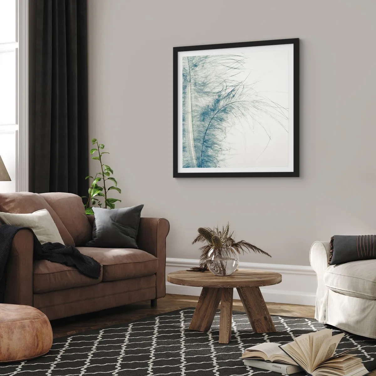 Poster in black frame - Whisper of Nature - 50x50 cm