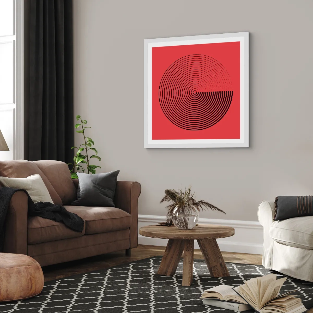 Poster in white frmae - Circular Movement - 60x60 cm