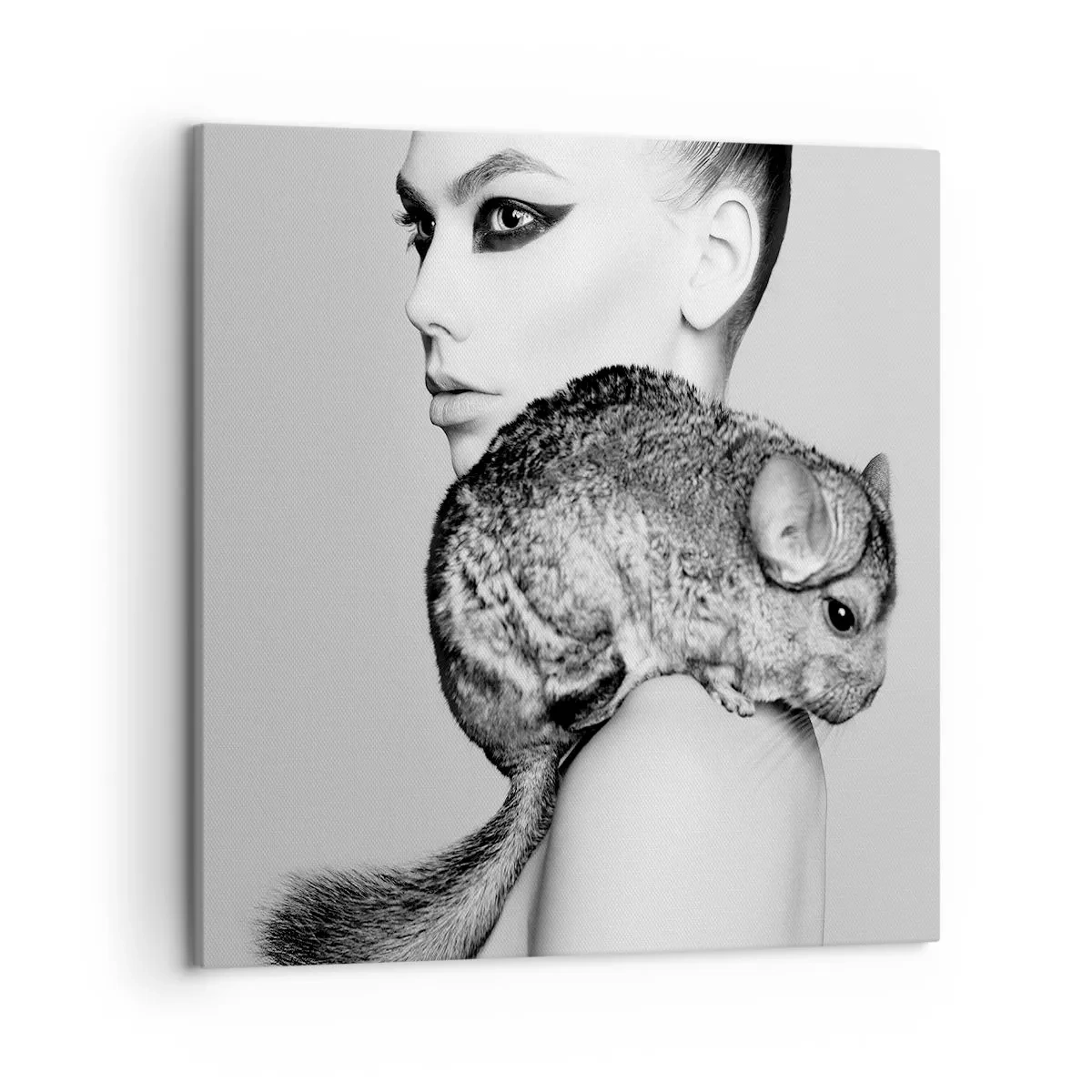 Canvas picture - Lady with a Chinchilla - 50x50 cm