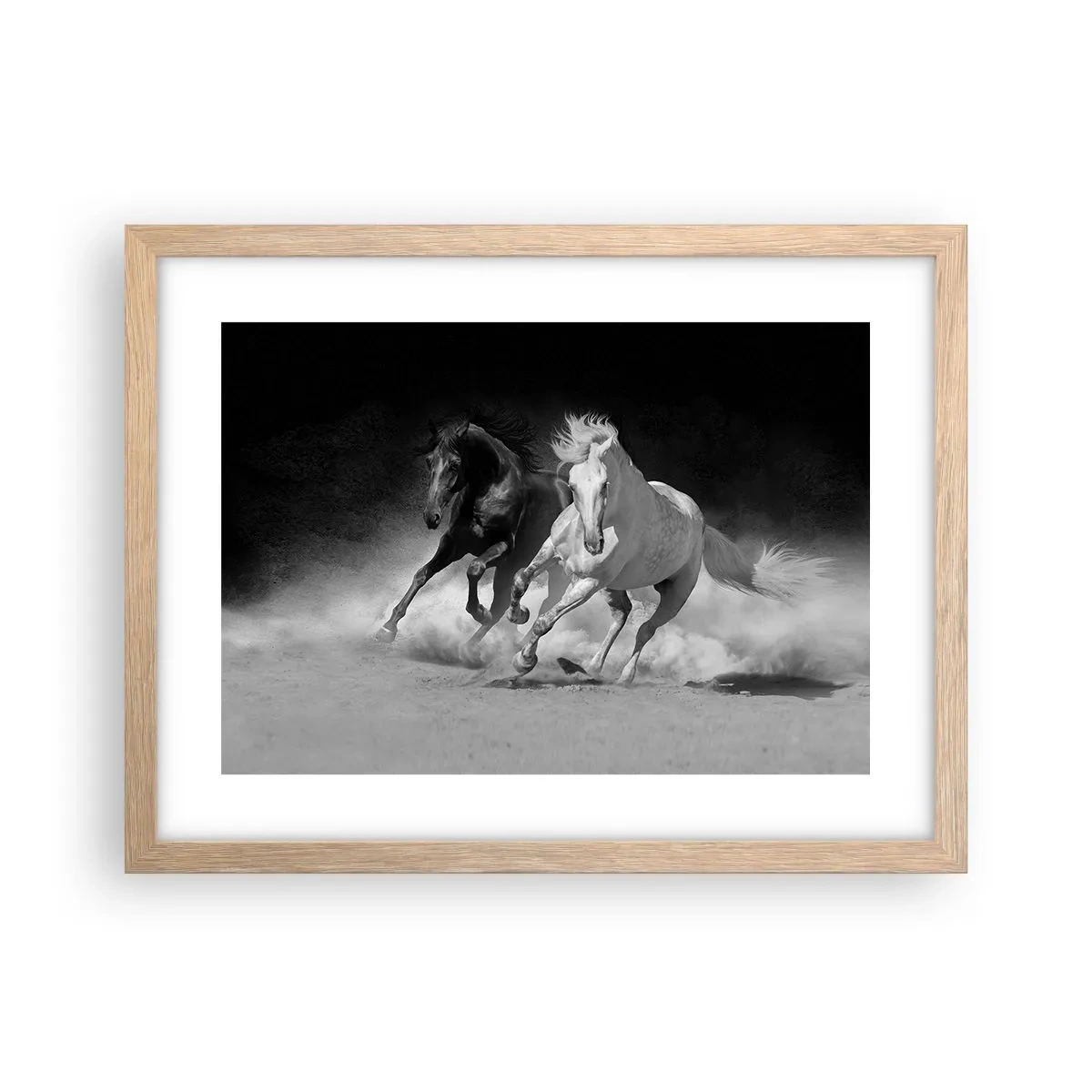 Poster in light oak frame - Gallop of Freedom - 40x30 cm