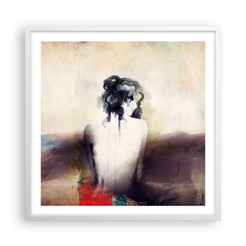 Poster in white frmae - Gentle Lines, Oval Shapes - 60x60 cm