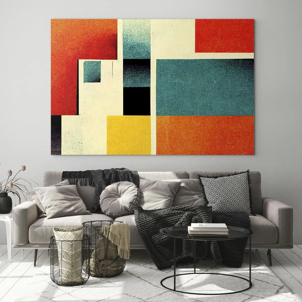 Glass picture - Geometric Abstract - Good Energy - 120x80 cm