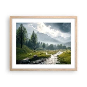 Poster in light oak frame - There And Back - 50x40 cm