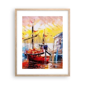 Poster in light oak frame - Happy Comeback - 40x50 cm