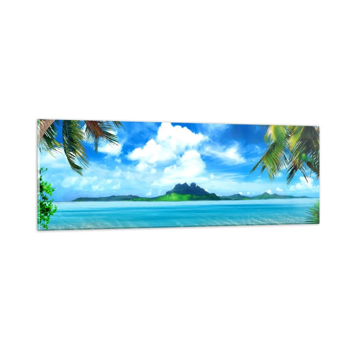 Glass picture - Blue Tropics - 90x30 cm