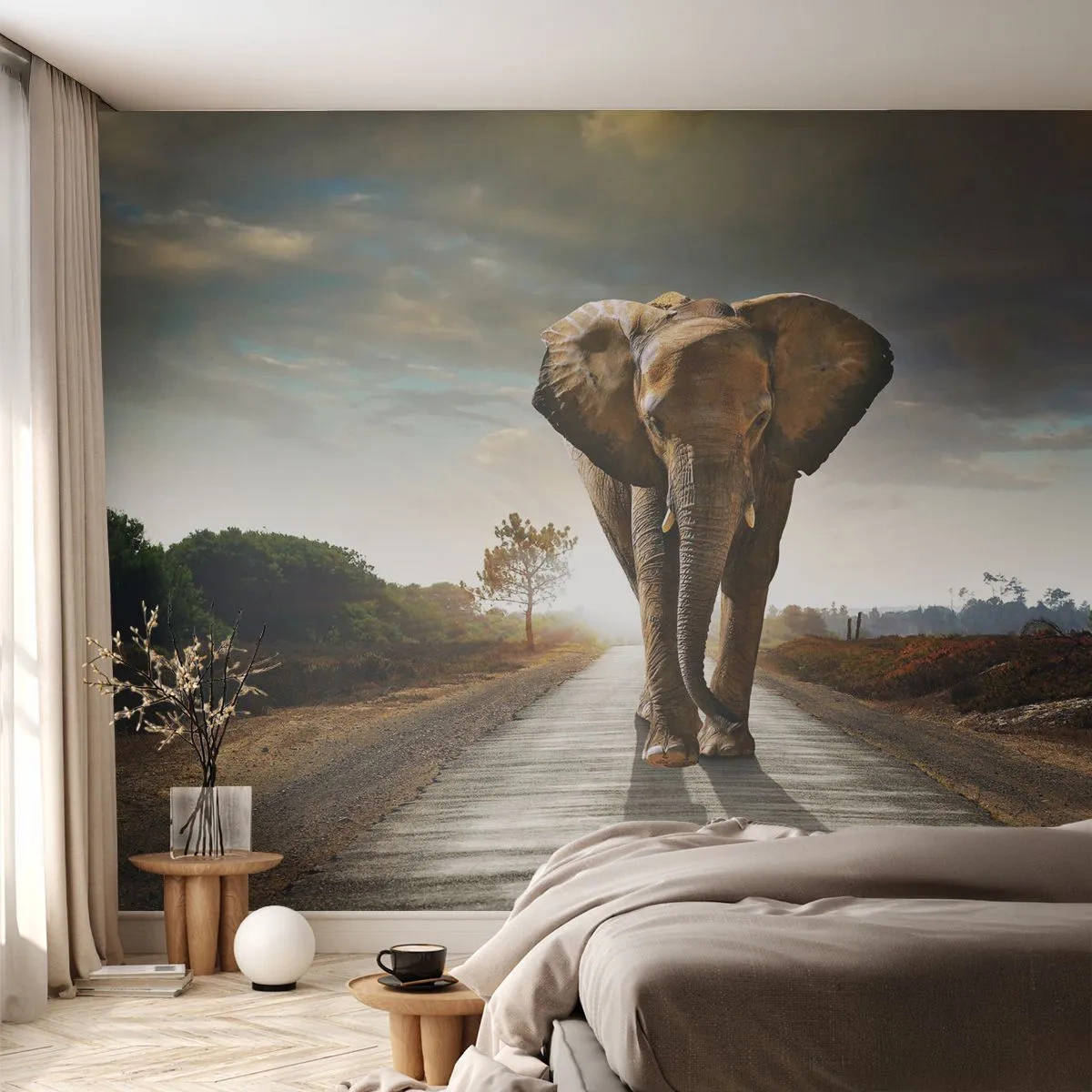 Self-Adhesive Photo Wallpaper Deluxe Sticker - Not in a China Shop - Elephant, Landscape, Nature - 100x70 cm