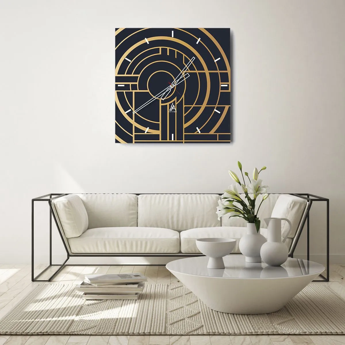 Wall clock - Clock on glass - Tour of Things - 30x30 cm