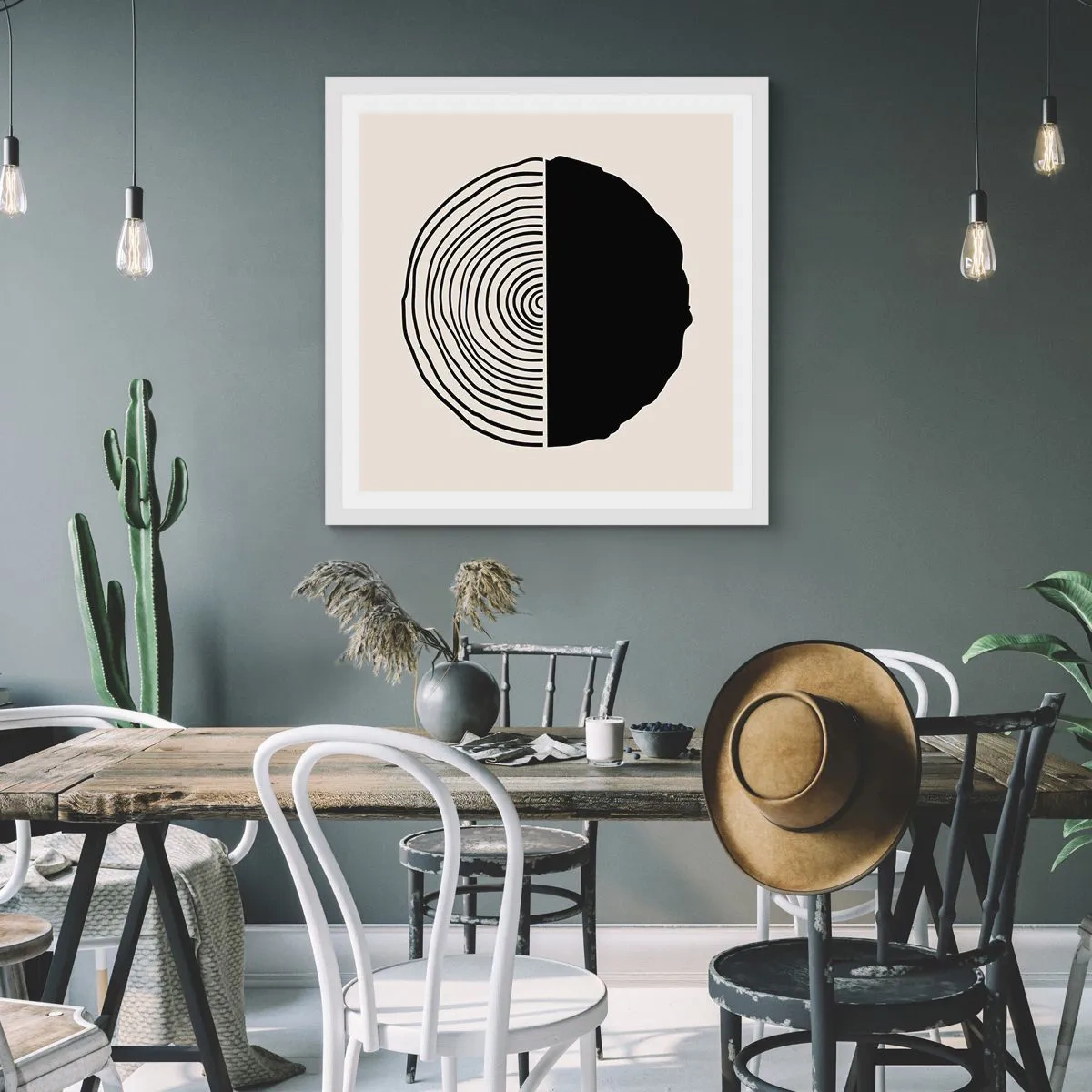 Poster in white frmae - Half-half - 60x60 cm