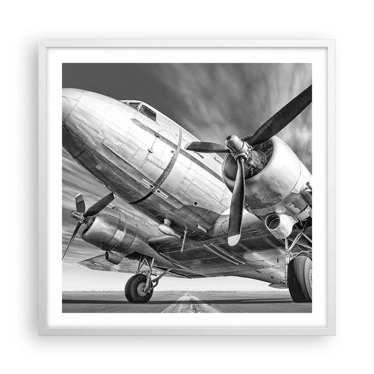 Poster in white frmae - Always Ready to Fly - 60x60 cm