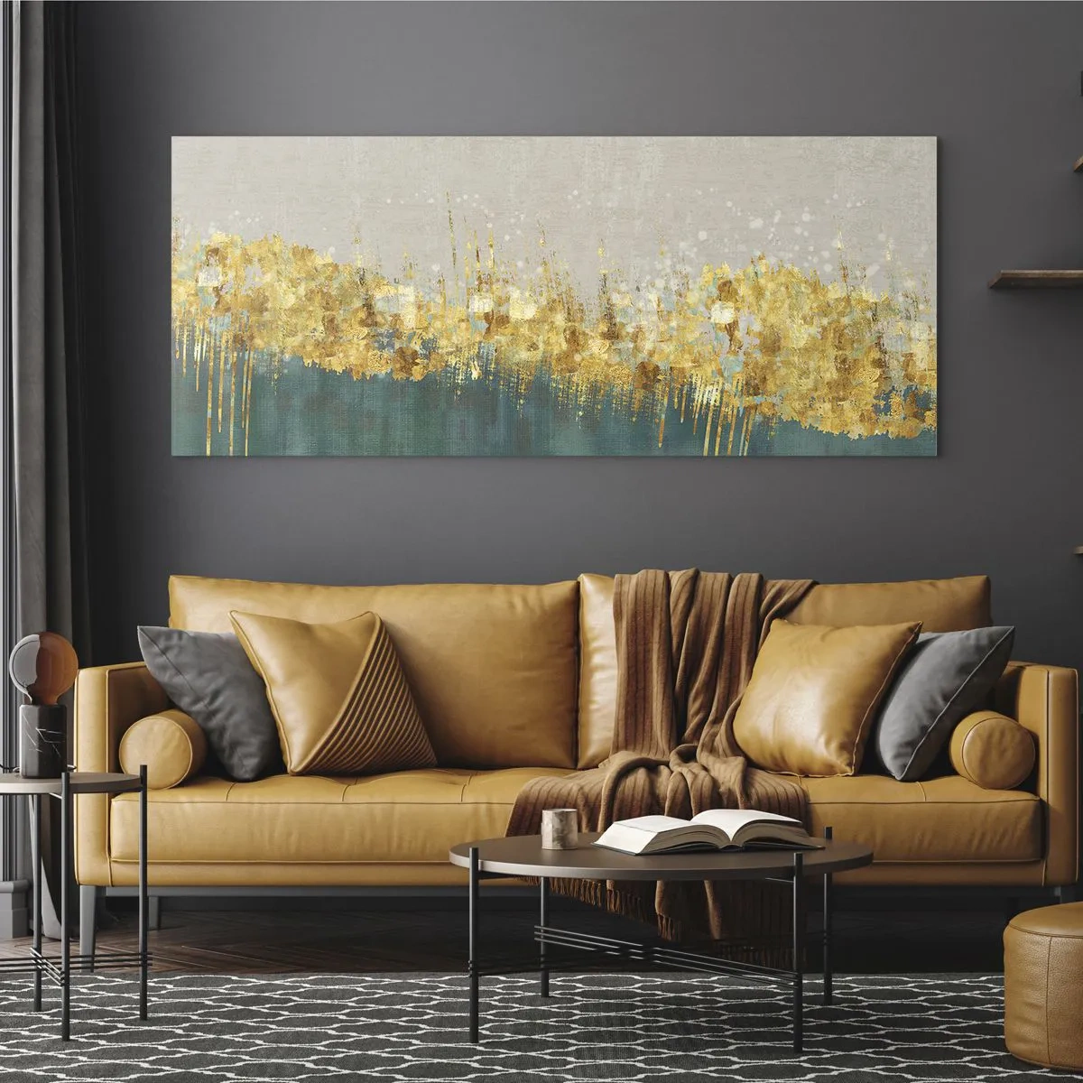 Glass picture - Golden Border - 120x50 cm
