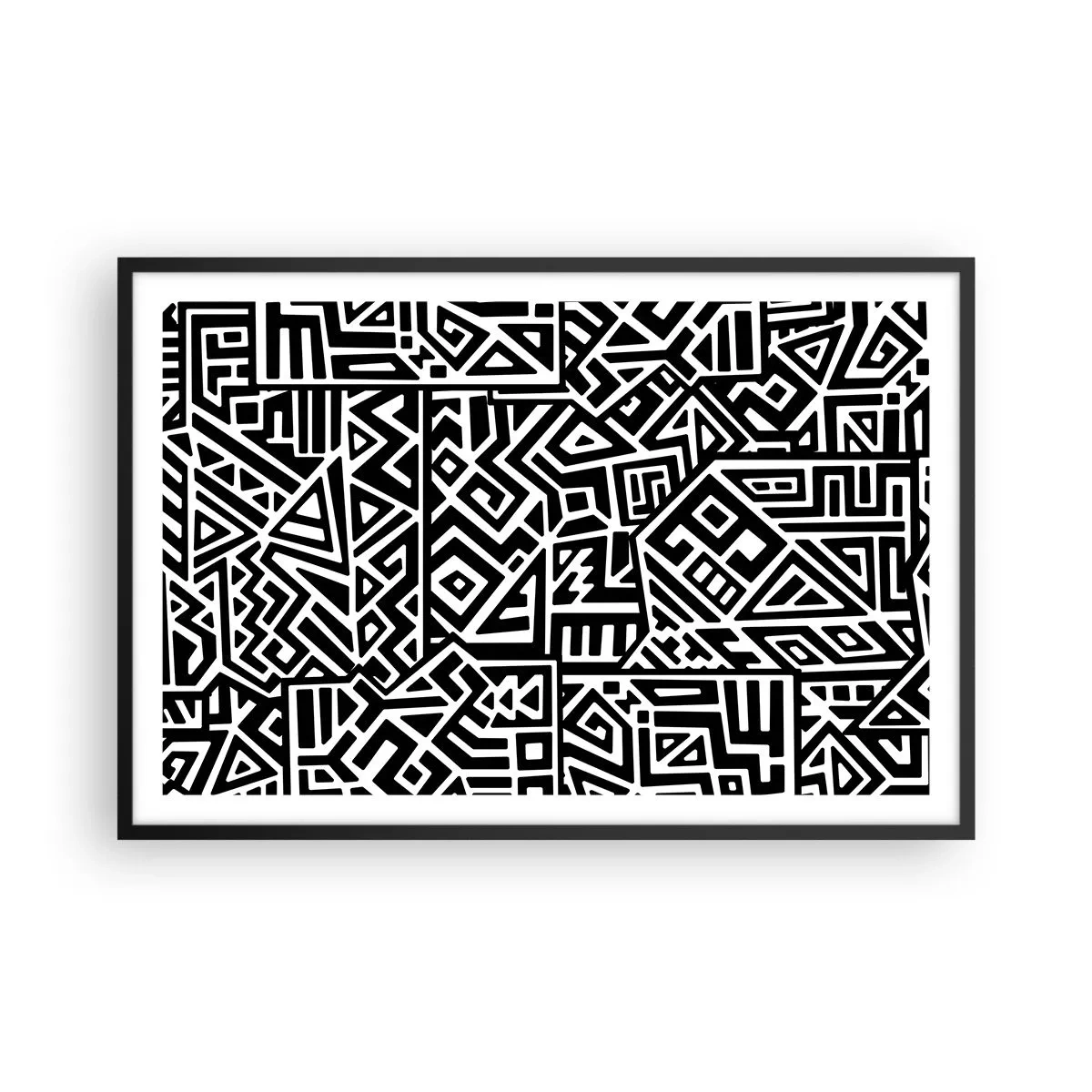 Poster in black frame - Precolumbian Composition - 91x61 cm