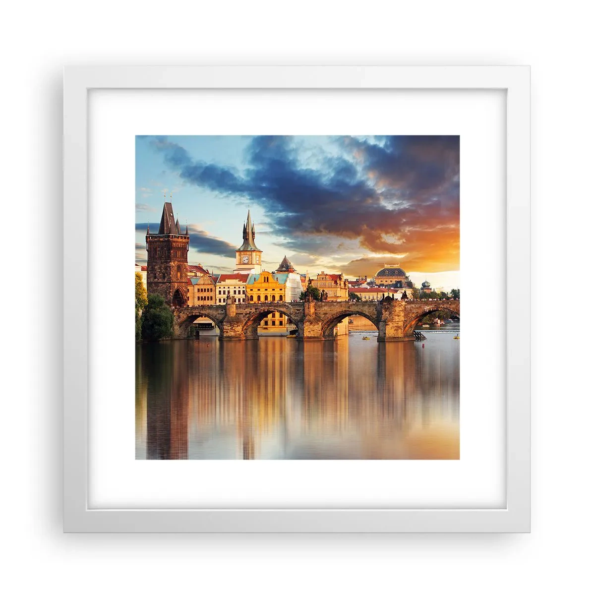 Poster in white frmae - Beautiful Prague - 30x30 cm