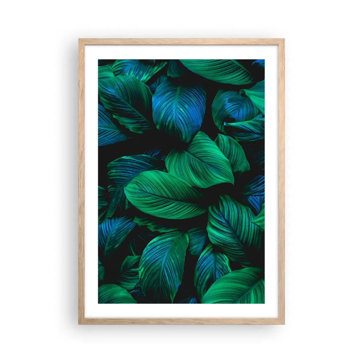 Poster in light oak frame - In a Green Crowd - 50x70 cm