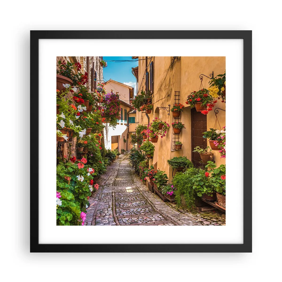 Poster in black frame - Italian Back Street - 40x40 cm