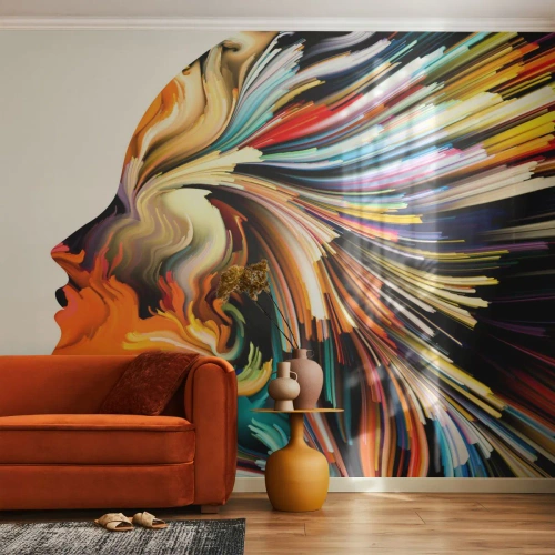 Photo Wallpaper Premium Sand - Explosion of Imagination - Abstraction, Woman, Graphics - 400x280 cm