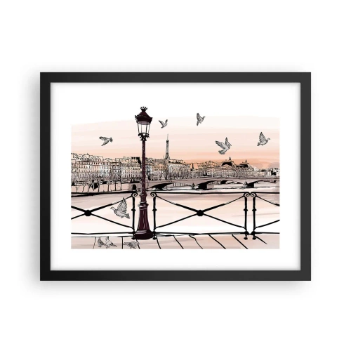 Poster in black frame - Over the Roofs of Paris - 40x30 cm