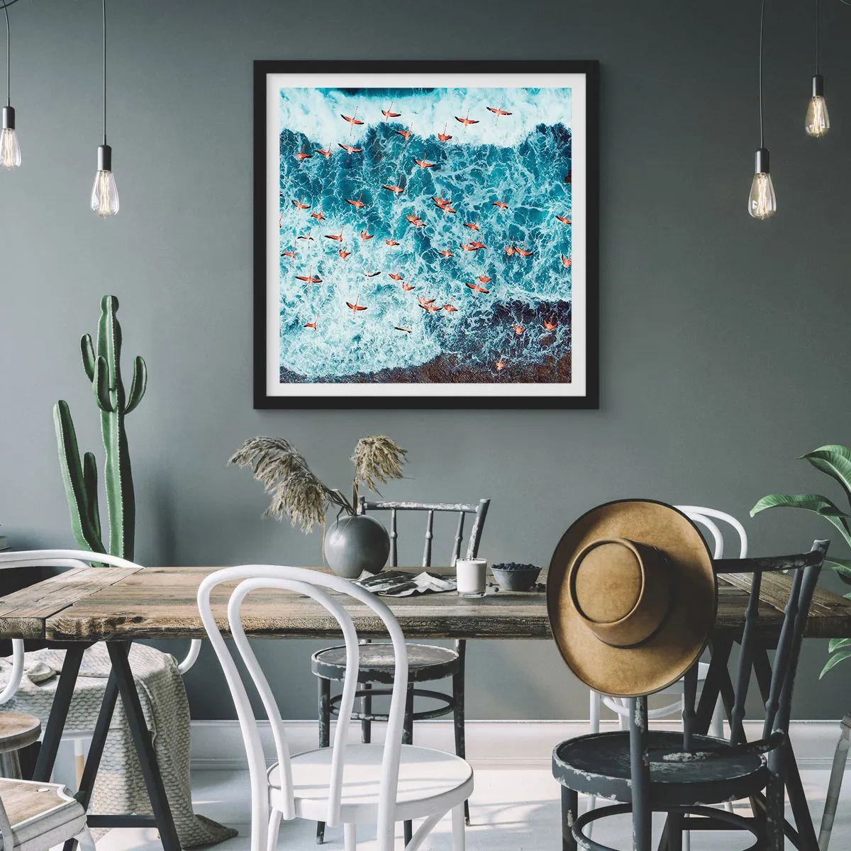 Poster in black frame - Seaside Parade - 50x50 cm