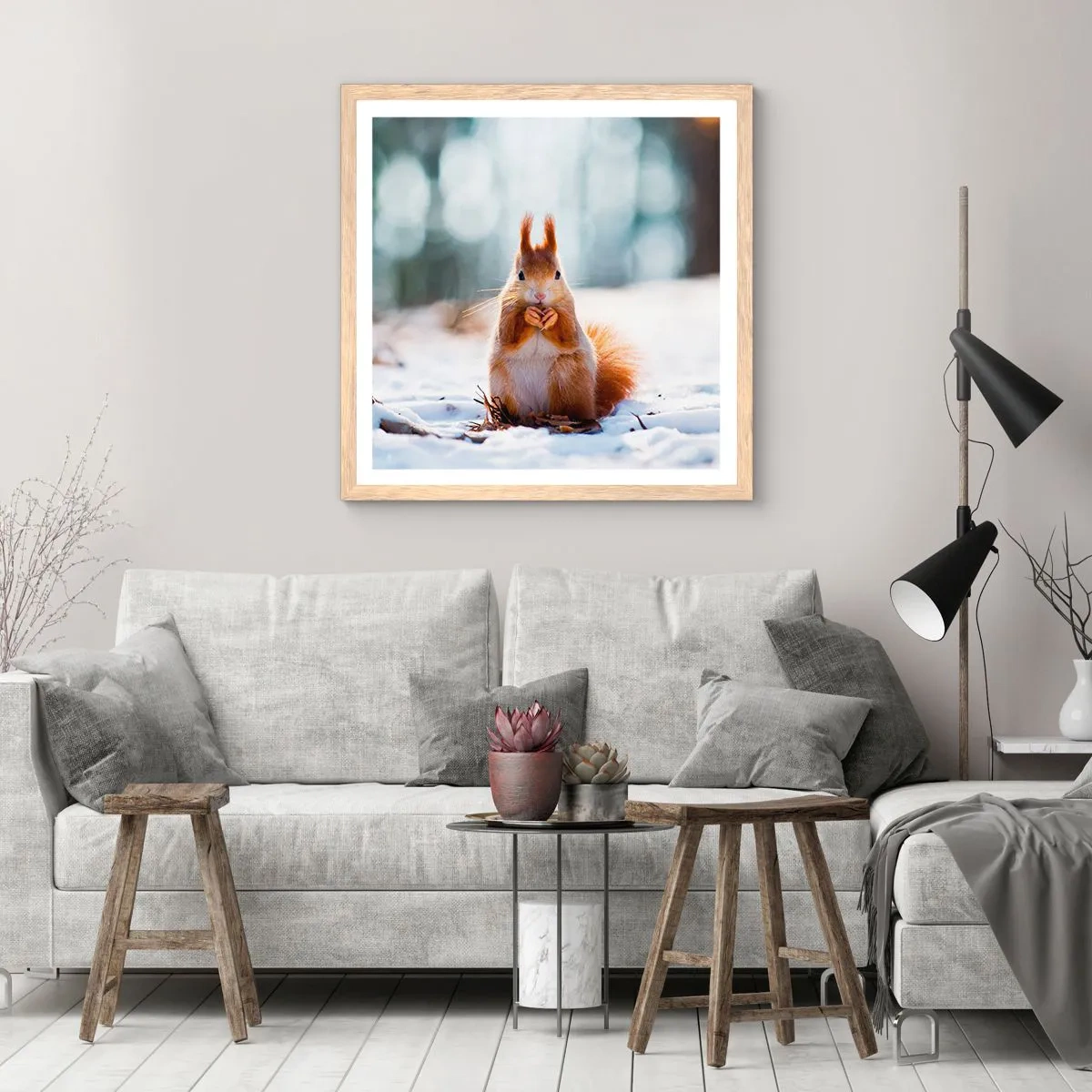 Poster in light oak frame - What Are You Looking at? - 60x60 cm
