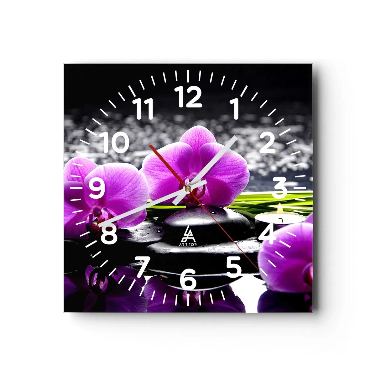 Wall clock - Clock on glass - Drowning in Peace and Quiet - 30x30 cm
