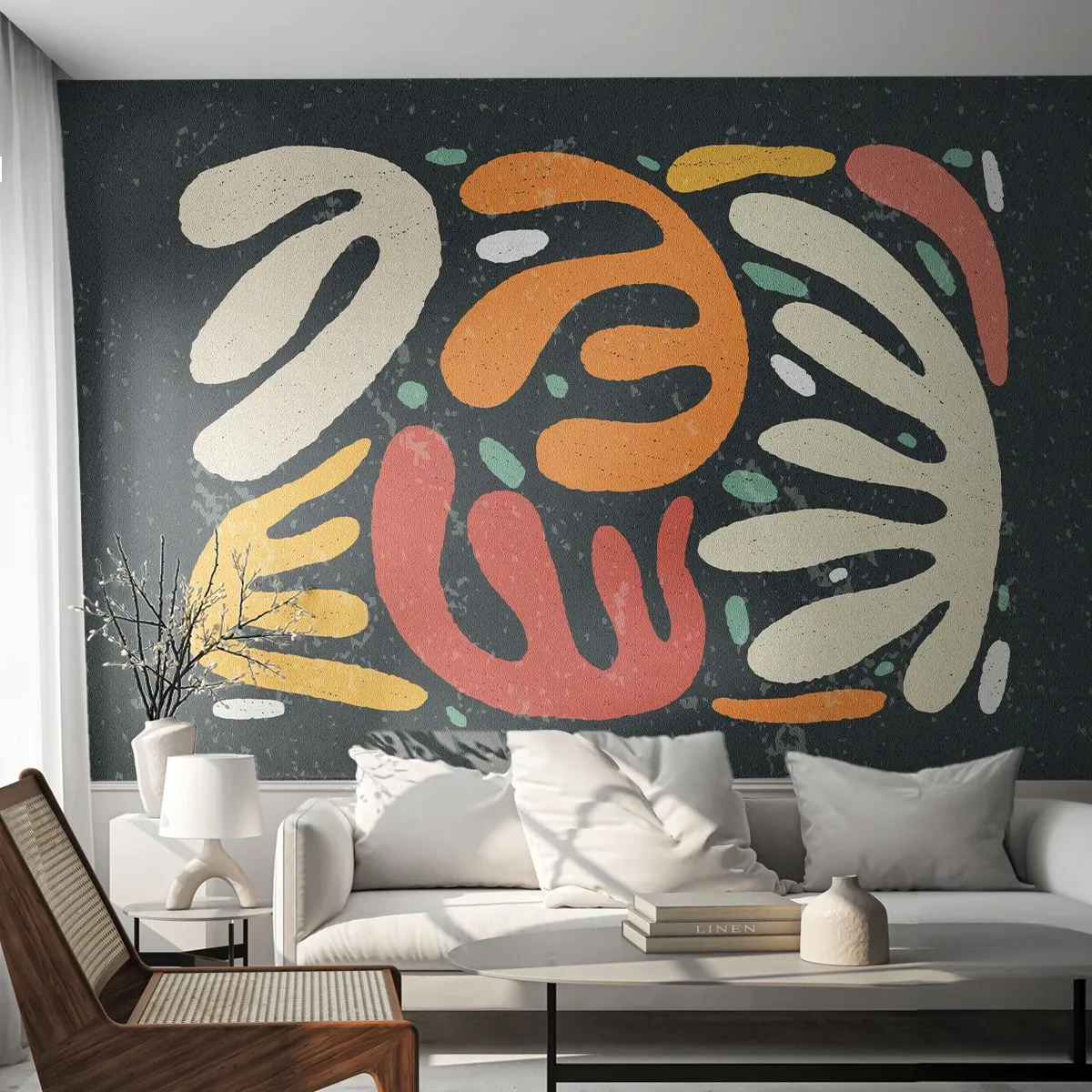 Photo Wallpaper Premium Sand - Composition - I Will Catch You - Boho, Minimalism, Aged - 150x105 cm