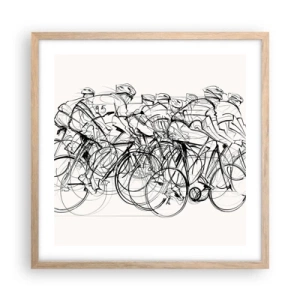 Poster in light oak frame - Together as a Team - 50x50 cm
