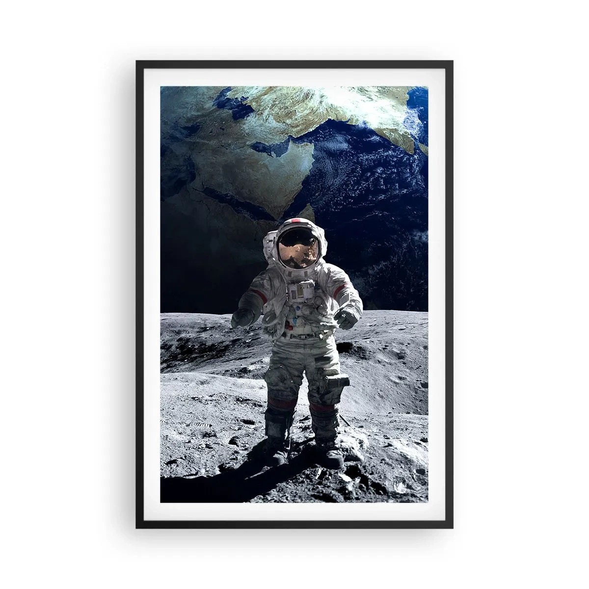 Poster in black frame - Greetings from the Moon - 61x91 cm