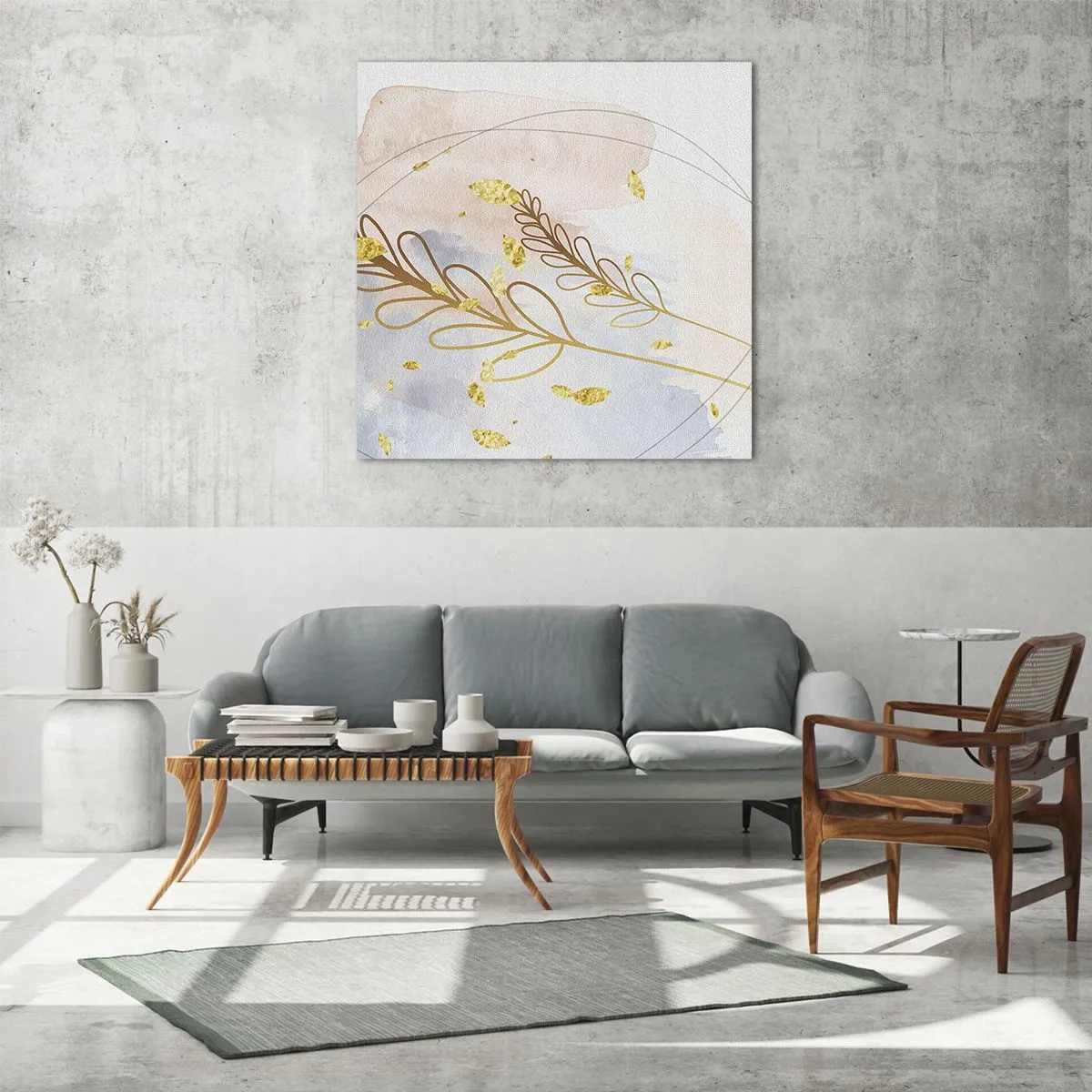 Glass picture - Golden Blast - 70x70 cm