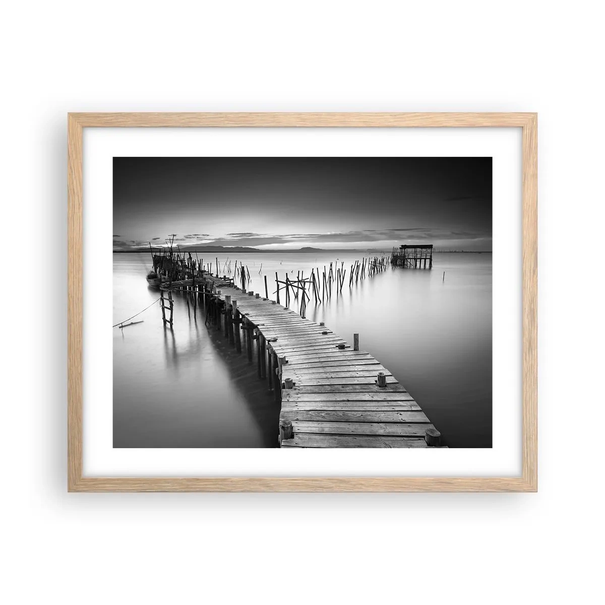 Poster in light oak frame - Peace of a Forgotten Shore - 50x40 cm