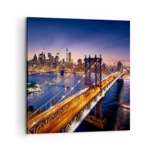 Canvas picture - Down the Illuminated Bridge - 60x60 cm
