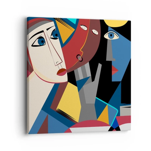 Canvas picture - Conversation of Cubists - 40x40 cm