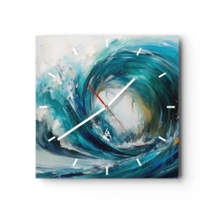 Wall clock - Clock on glass - Sea Portal - 30x30 cm