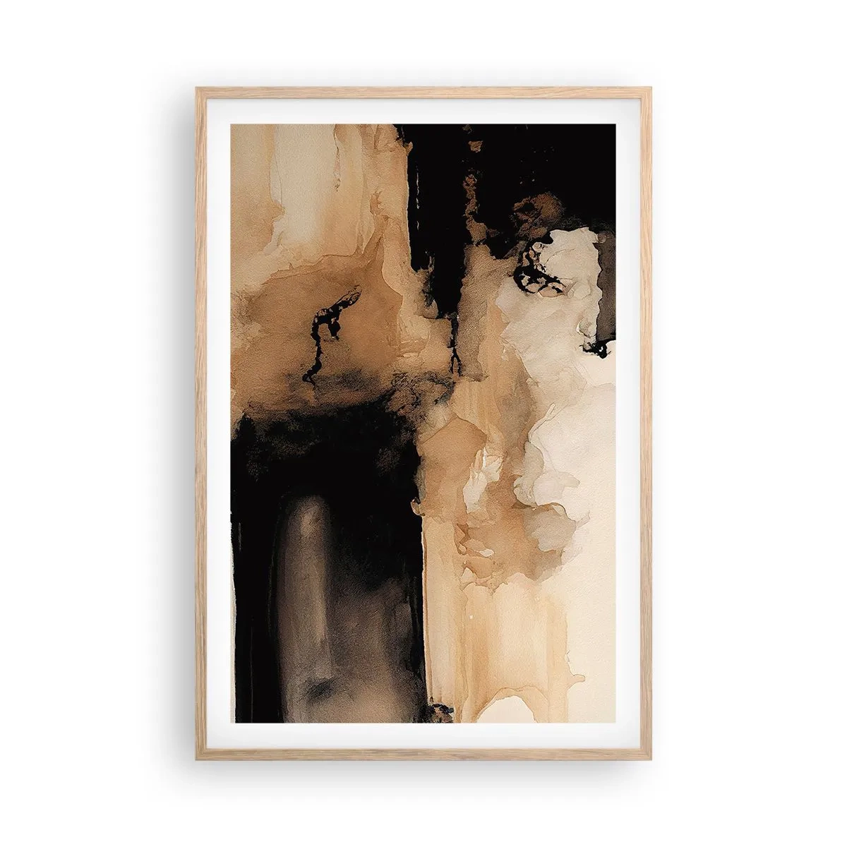 Poster in light oak frame - Intriguing Abstract - 61x91 cm