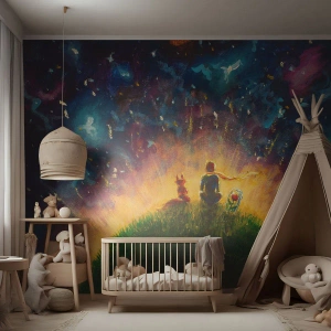 Self-Adhesive Photo Wallpaper Deluxe Sticker - Love and Friendship - Whole World - For children, Friendship, Abstraction - 350x256 cm