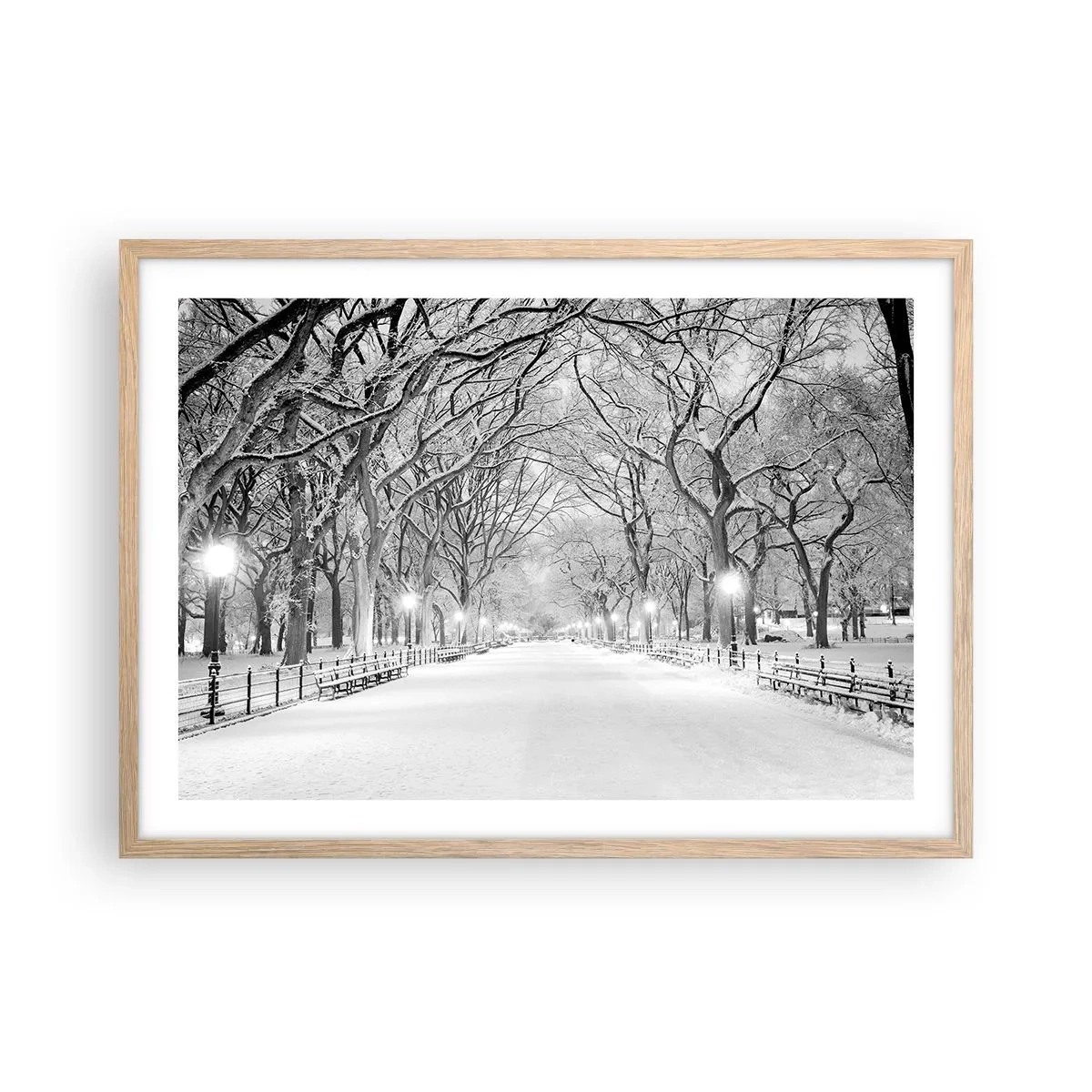 Poster in light oak frame - Four Seasons: Winter - 70x50 cm