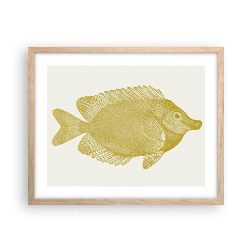 Poster in light oak frame - Just a Fish - 50x40 cm