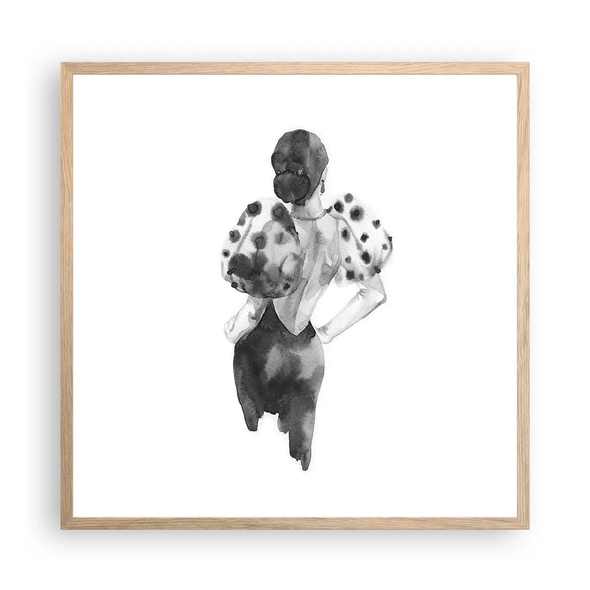 Poster in light oak frame - She Passed by - 60x60 cm