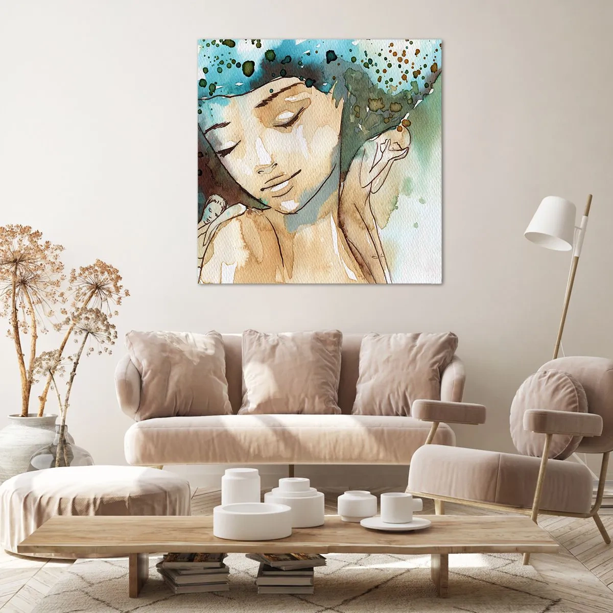 Canvas picture - Lady in Blue - 50x50 cm