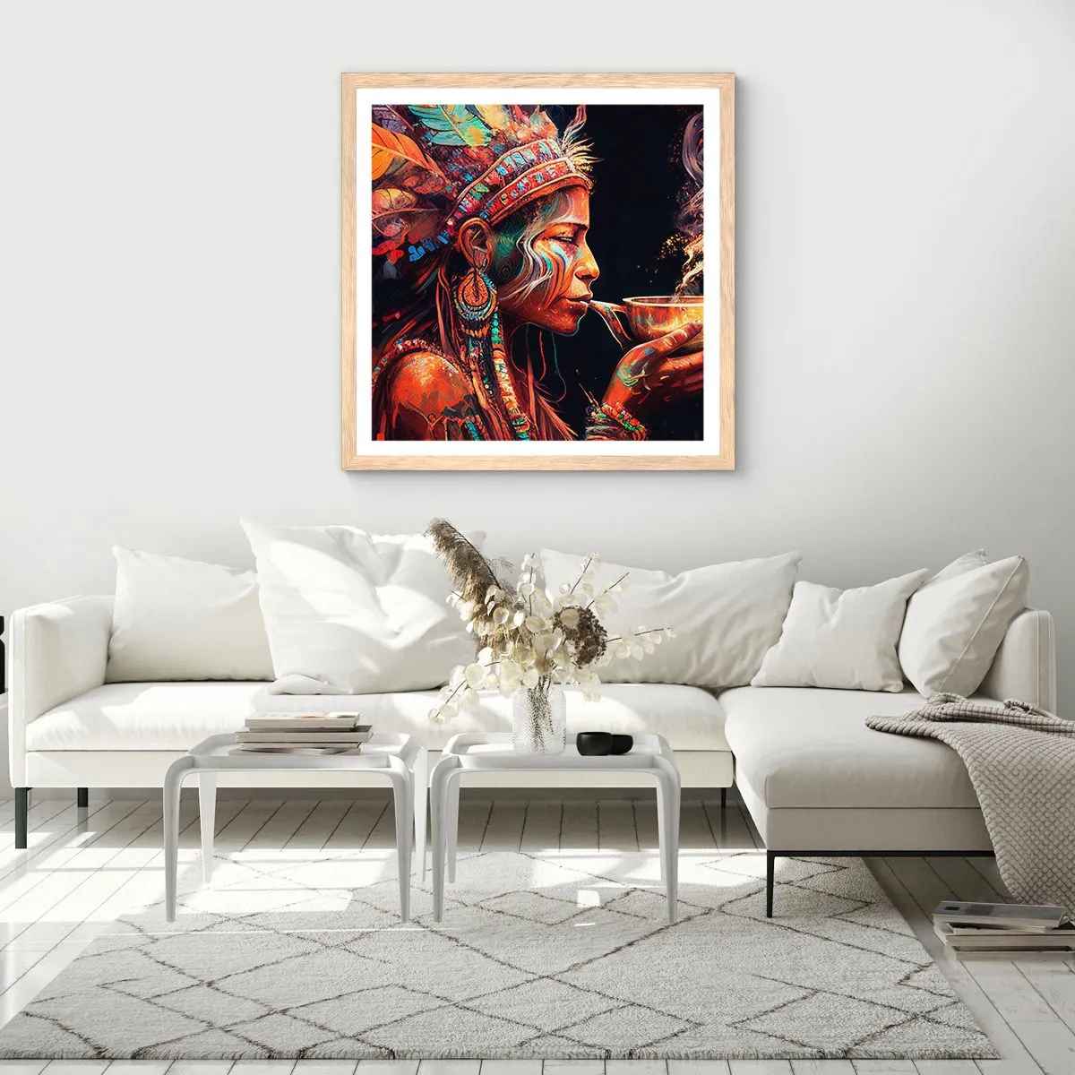 Poster in light oak frame - Magical Ritual - 60x60 cm