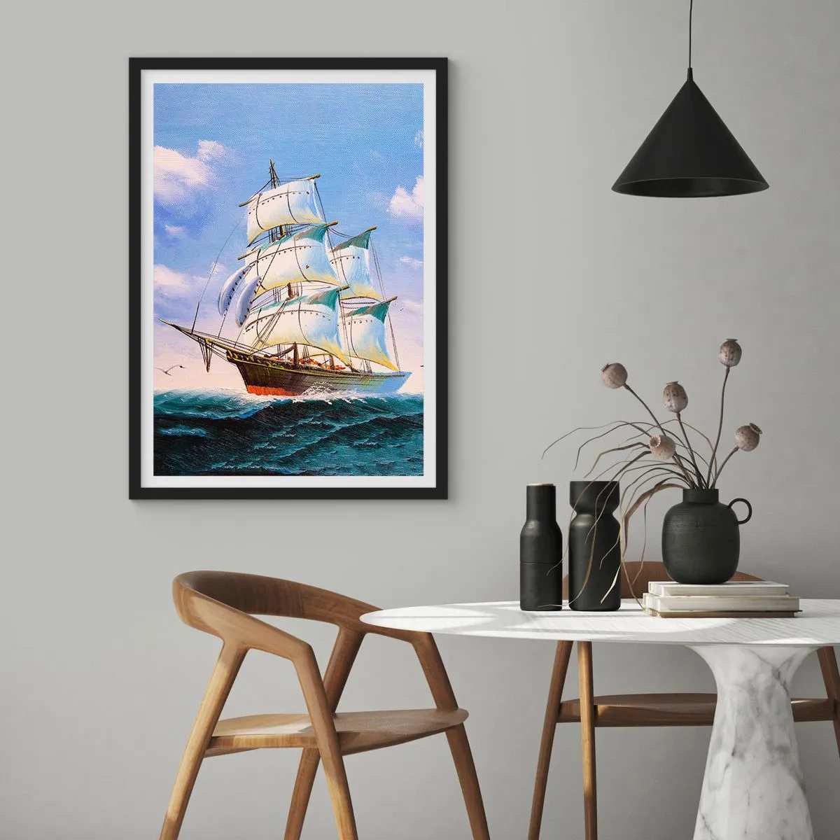 Poster in black frame - Proudly with Wind - 40x50 cm