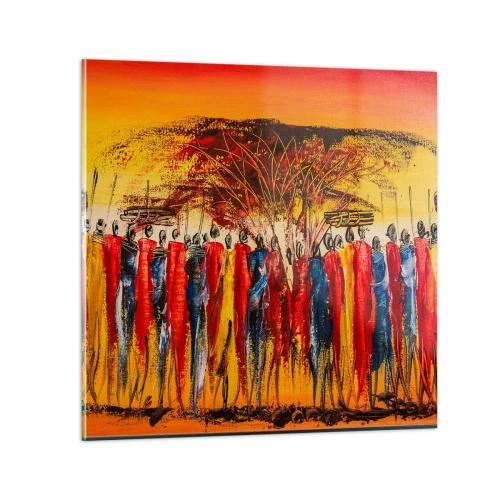 Glass picture - Marching in the Rhythm of Tam-tam - 70x70 cm