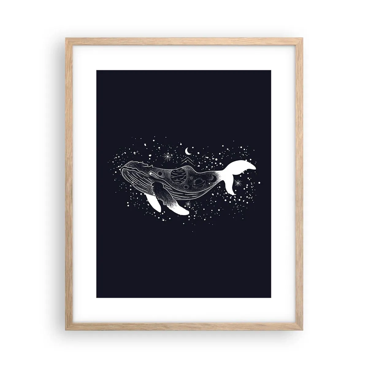 Poster in light oak frame - In the Ocean of Universe - 40x50 cm