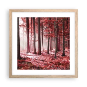 Poster in light oak frame - Red Equally Beautiful - 40x40 cm