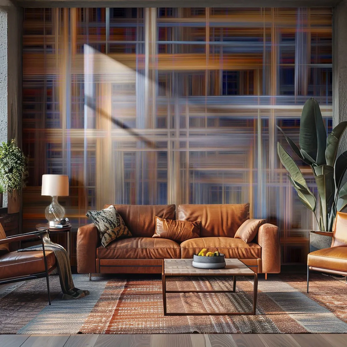 Photo Wallpaper Standard Eco - Abstract geometric composition - 100x70cm - Light Woven - Modern wall decoration for the living room and bedroom ARTTOR