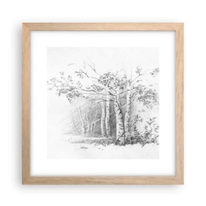 Poster in light oak frame - Holiday of Birch Forest - 30x30 cm