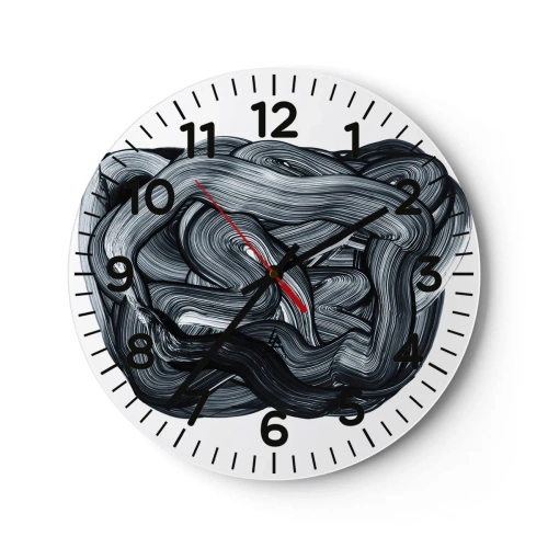 Wall clock - Clock on glass - It's Not So simple - 40x40 cm