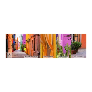 Photo Wallpaper Sample Premium Canvas - Rainbow Alley - City, Venice, Architecture - 100x30 cm