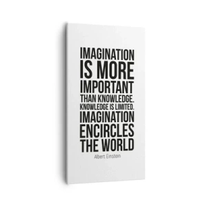 Canvas picture - Einstein about Power of Imagination - 55x100 cm