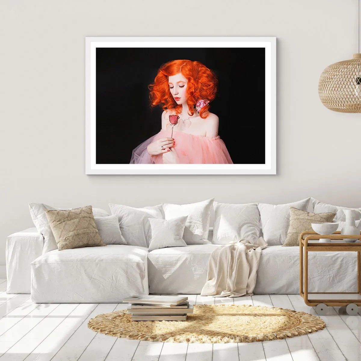 Poster in white frmae - In Baroque Style - 91x61 cm