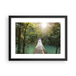 Poster in black frame - Azure Water in Azure Forest - 40x30 cm