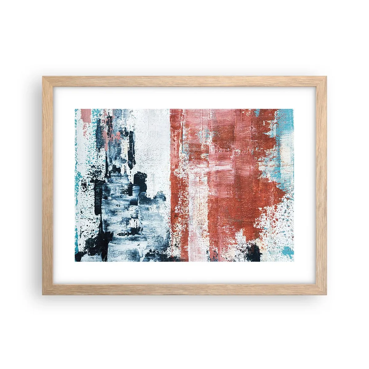 Poster in light oak frame - Abstract Fifty Fifty - 40x30 cm